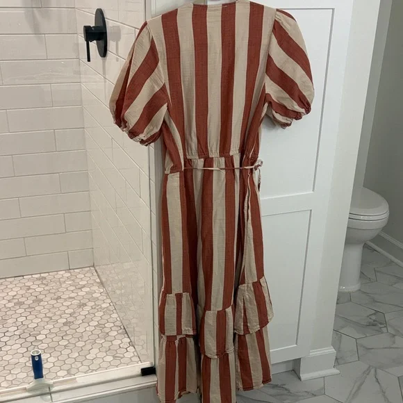 Knox Rose Rust and Cream Striped Maxi Dress - Picture 5 of 5
